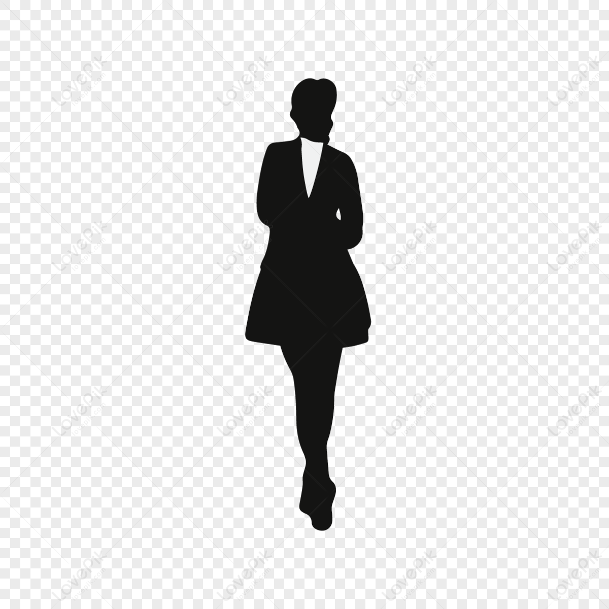 Girl Business Silhouette Standing Pose,success,standing Girls,curly ...