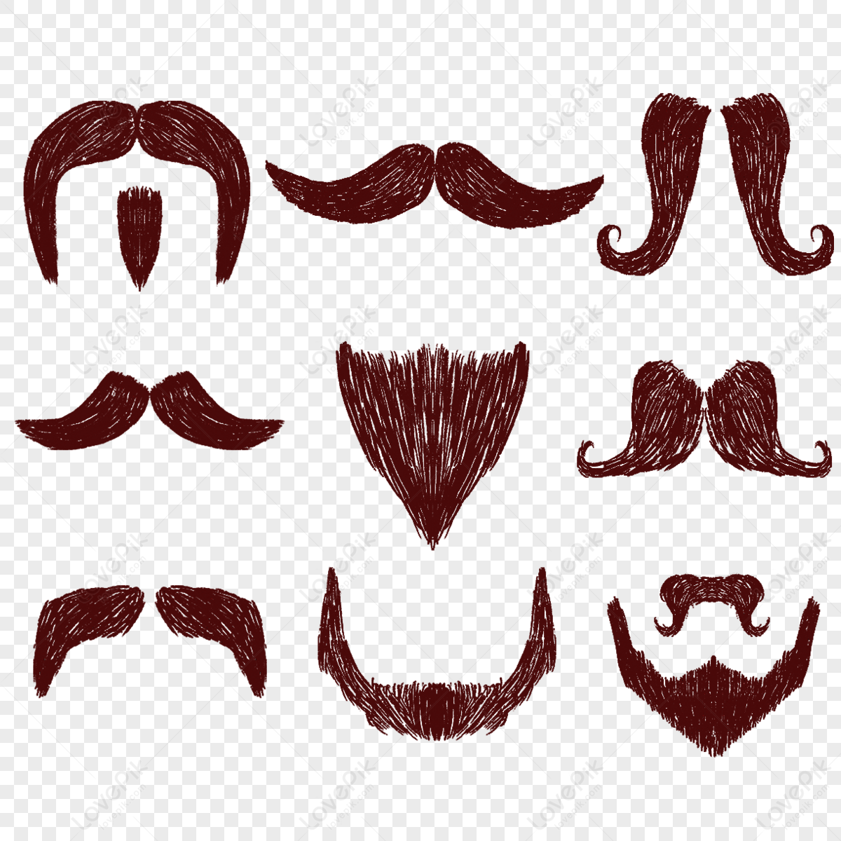 Hand Drawn Cartoon Beard Line Illustration,brown,hair PNG Transparent ...