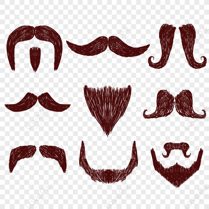 Hand Drawn Cartoon Beard Line Illustration,brown,hair PNG Transparent ...