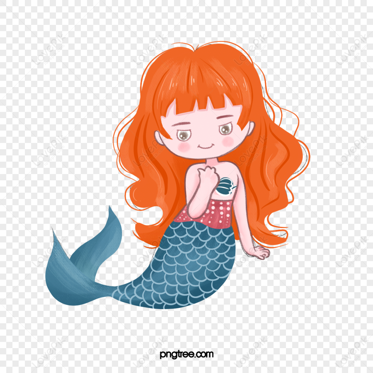 Hand Drawn Cartoon Cute Mermaid,sirens,children,illustration PNG Hd ...