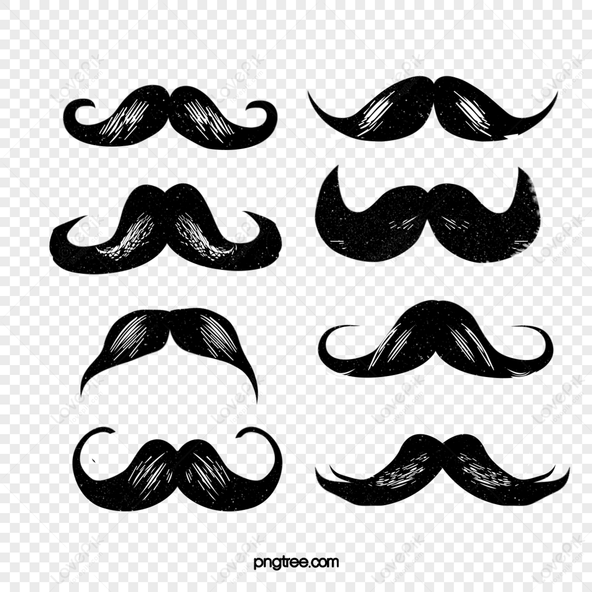 Hand Drawn Cartoon Mustache Line Illustration,cartoon Lines,moustache ...