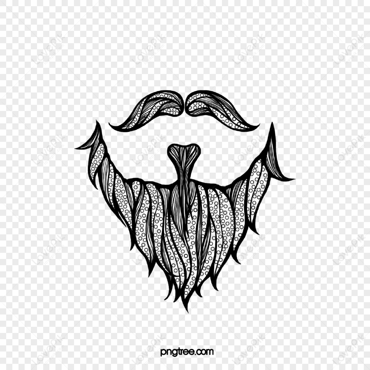 Hand-painted Beard Man Weiluo Beard,black Beard,fake Beard,hand Drawn ...