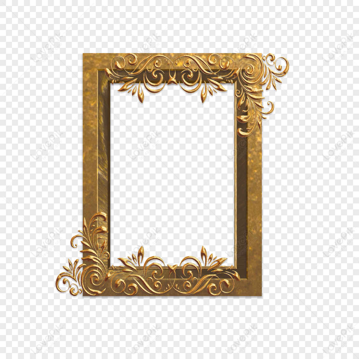 Hand Painted Metal Vector Pattern Frame Border,banner,tracery PNG White ...