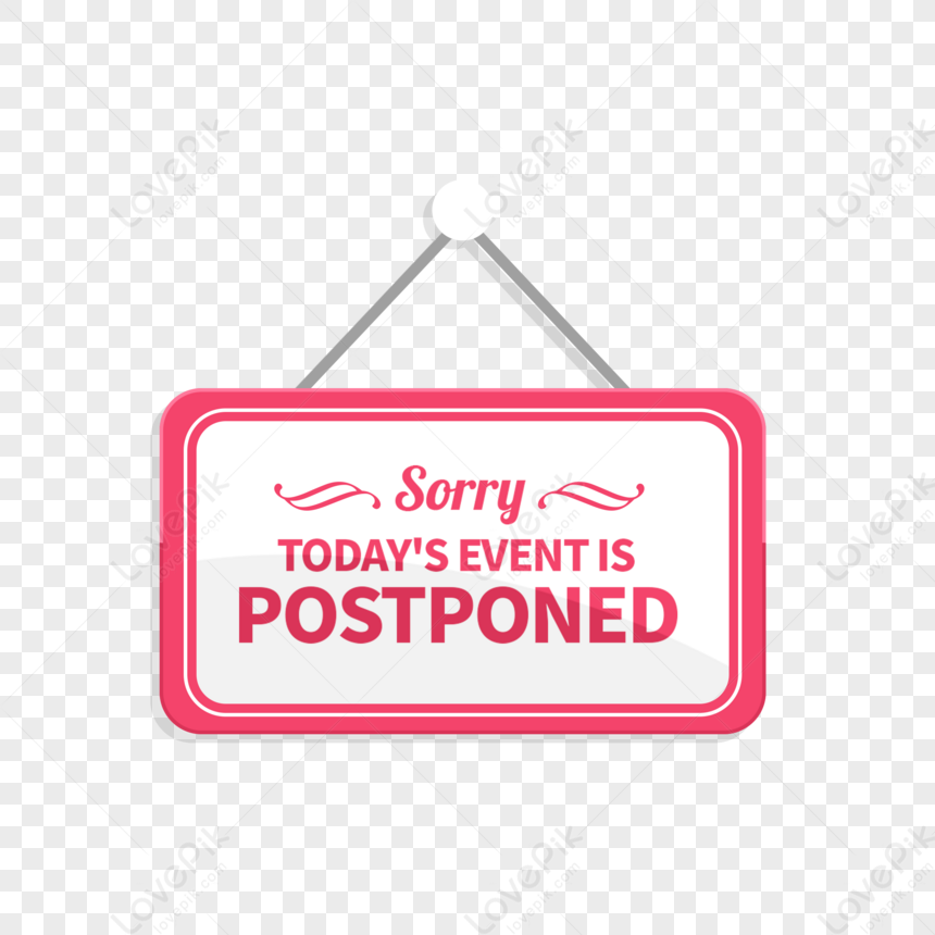 Hand Painted Tag Pink Postponed Sorry English Illustration,graffiti ...