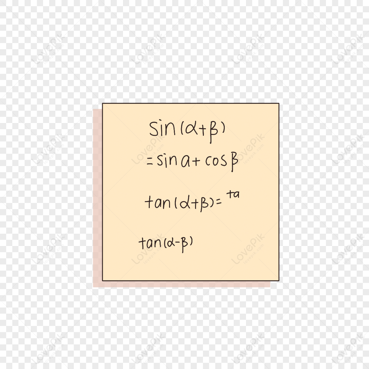 Mathematics Post It Notes Formula Learning Mathematical Formulas PNG Transparent Background And