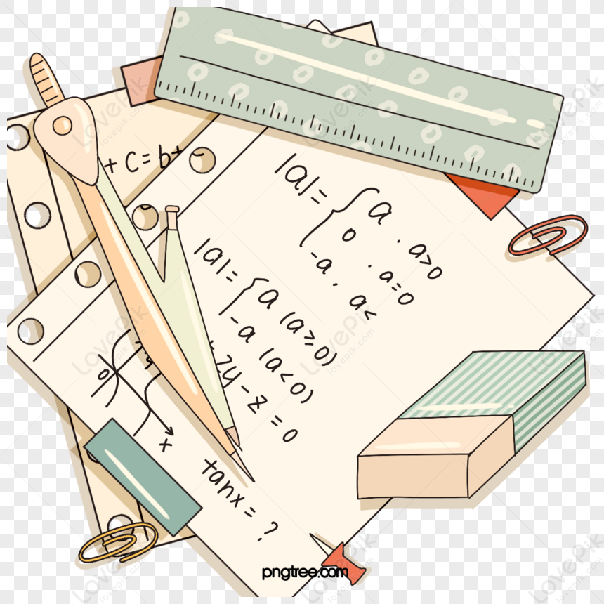 Mathematics Stationery Hand Drawn Elements,note,formula,ruler PNG ...