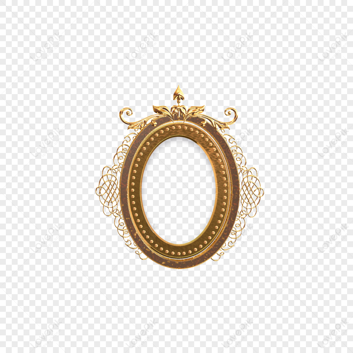 Golden ring frame isolated 19016674 PNG