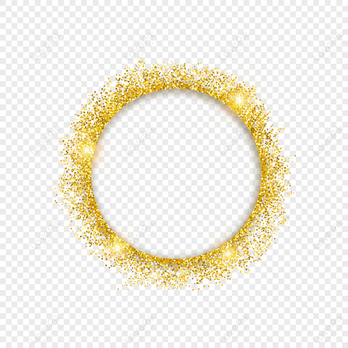 Round Creative Hand-painted Gold Powder Text Box,light Effect,texture ...