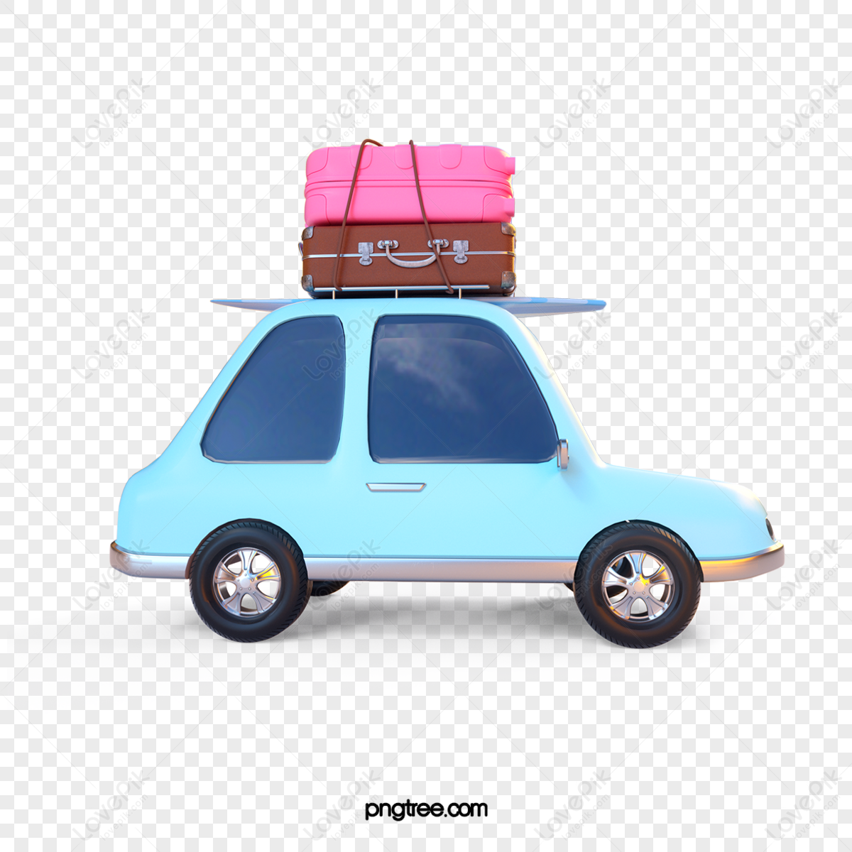 Self driving trip 3d element,on vacation,pink,vacation png picture