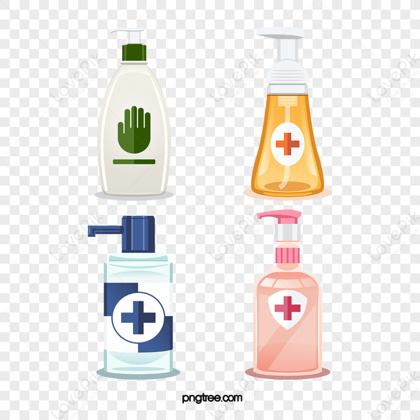 Simple Cartoon Hand Sanitizer Set,disinfect,sanitation,hygienic PNG ...