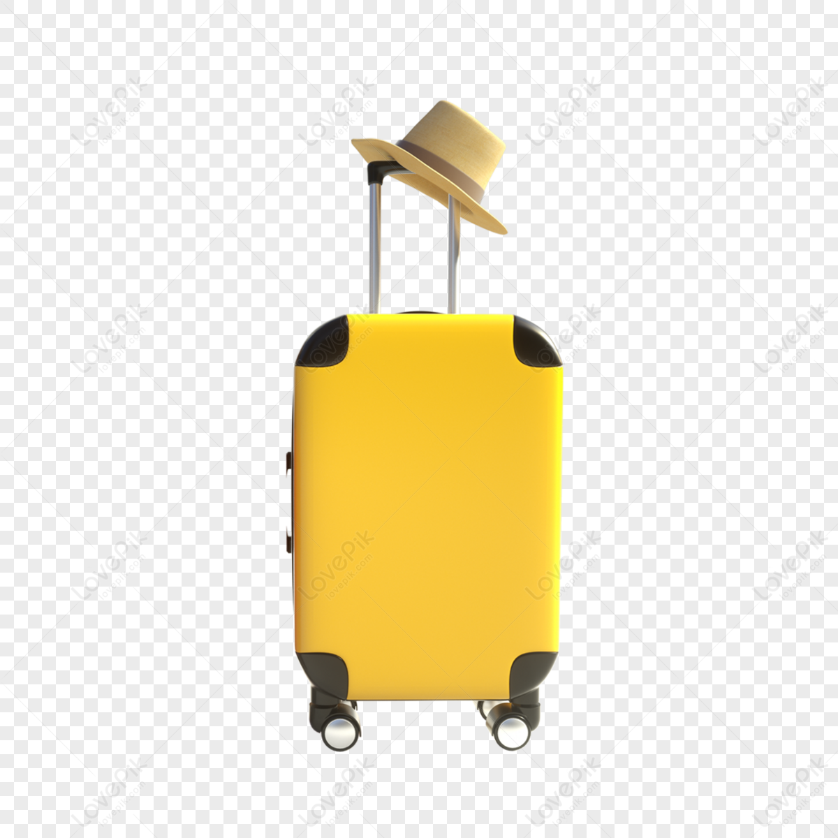 Travel suitcase on wheels and travel backpack white color. PNG icon on  transparent background. 3D rendering. 14058926 PNG