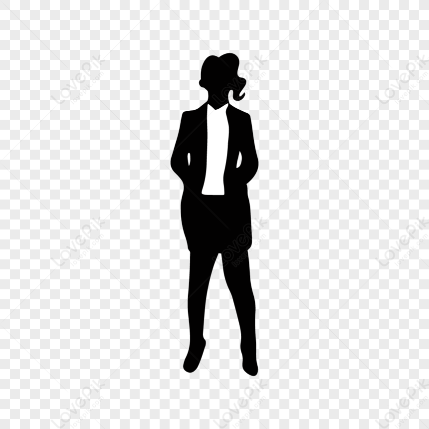 White Collar Black And White Success Silhouette Curly Lady,posture ...