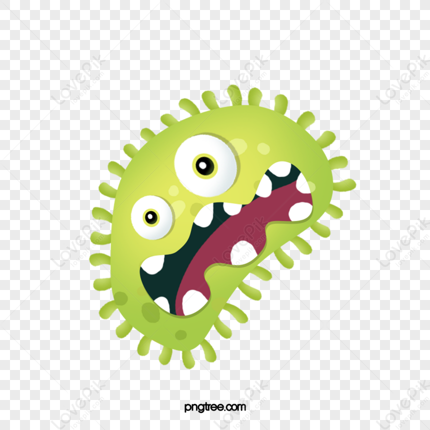 Yellow Green Bacteria Cartoon Virus,medicine,yellow-green,cute Virus ...