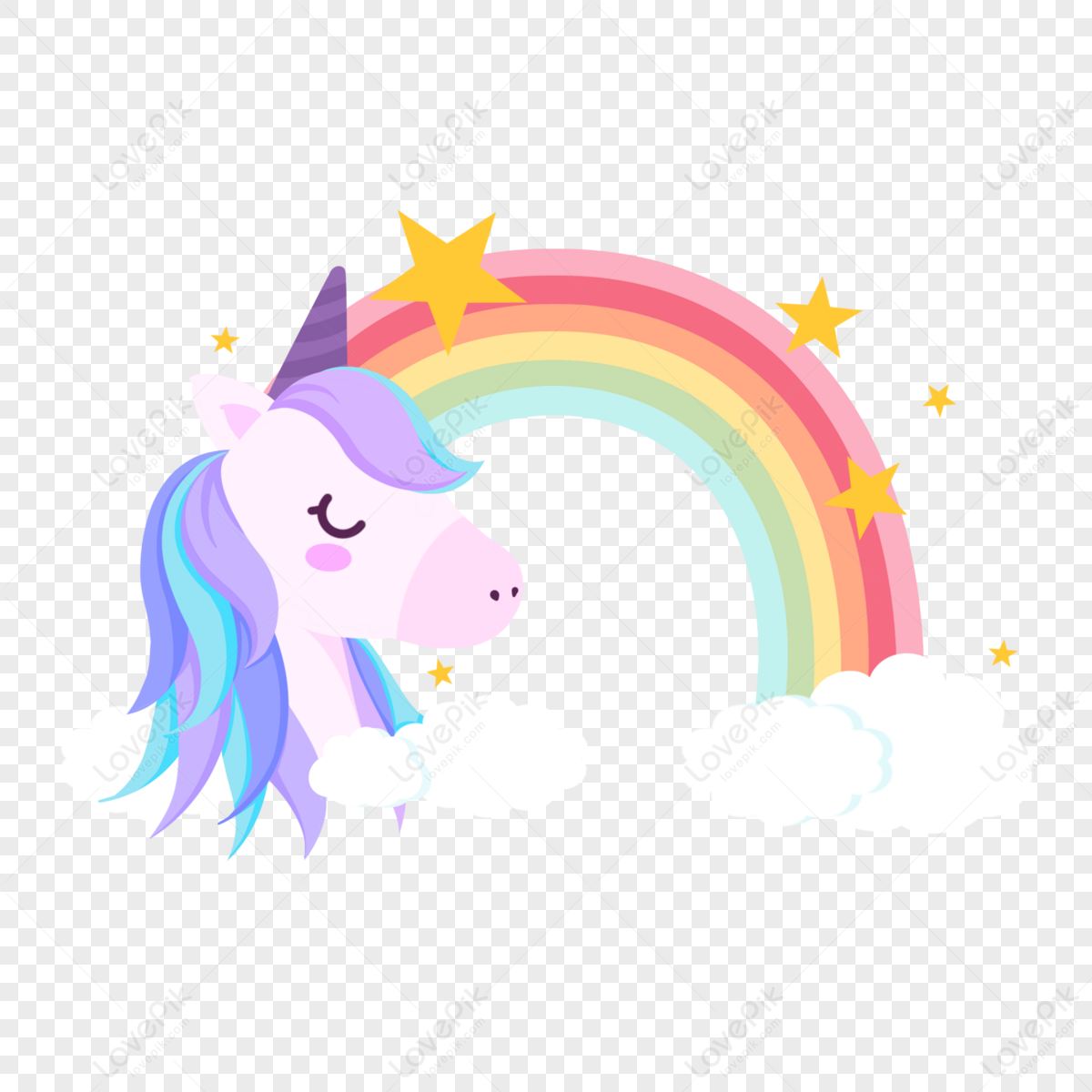 Cute Unicorn Kawaii PNG Images With Transparent Background | Free ...