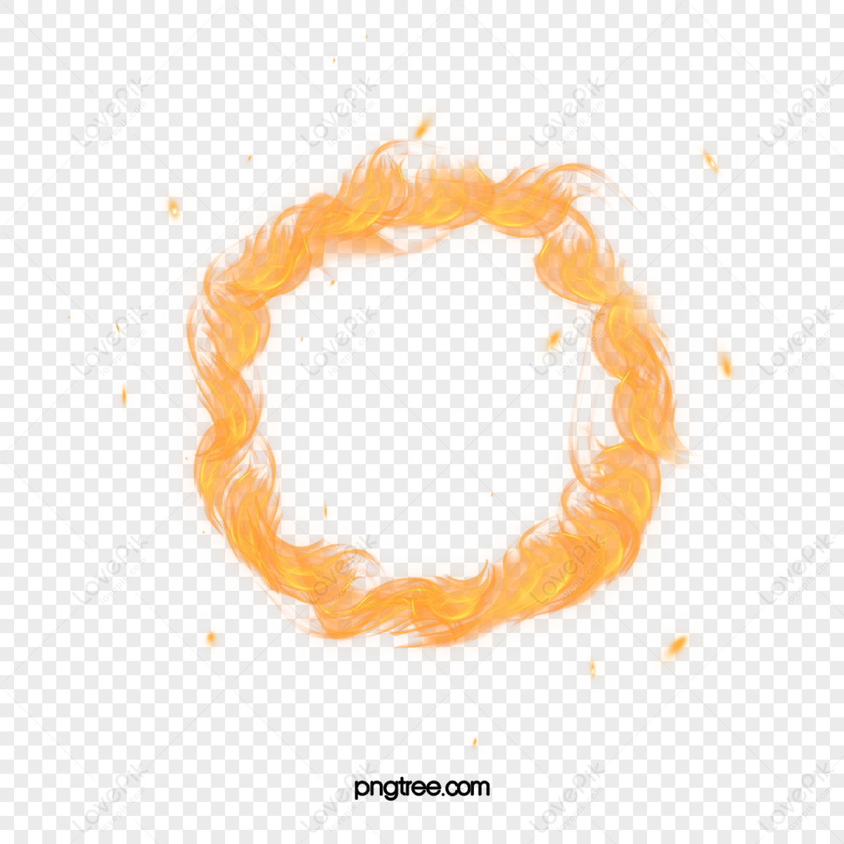 Light Ring with Fire Flames Effect on Black Background Stock Vector -  Illustration of circle, burn: 225172914