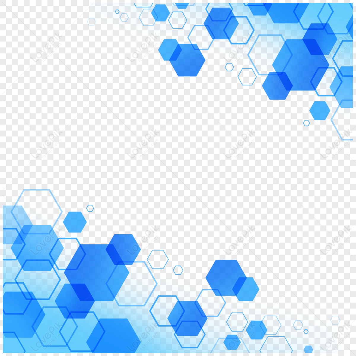 Gradient Abstract Hexagon Blue Business Border,coincide,frame PNG ...