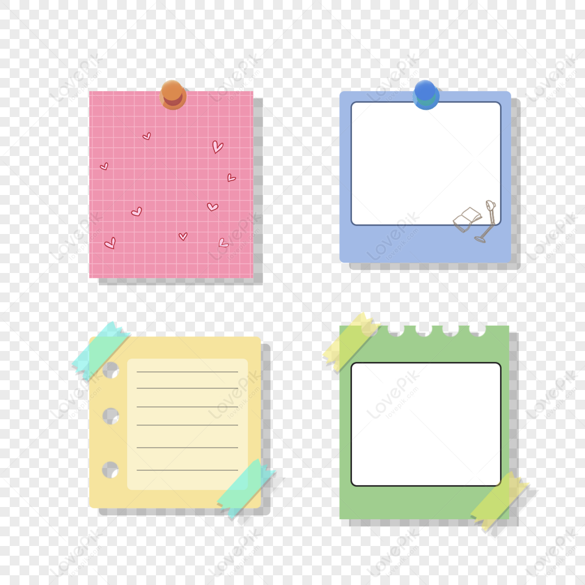 hand drawn cute cartoon color sticky notes combination,sticky hands,combinations png image