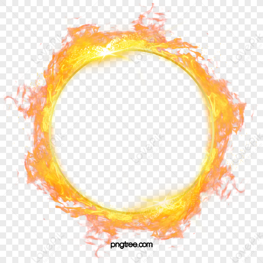 Round Fantasy Burning Fire Ring Element,fire Overlay,fire Effect PNG ...