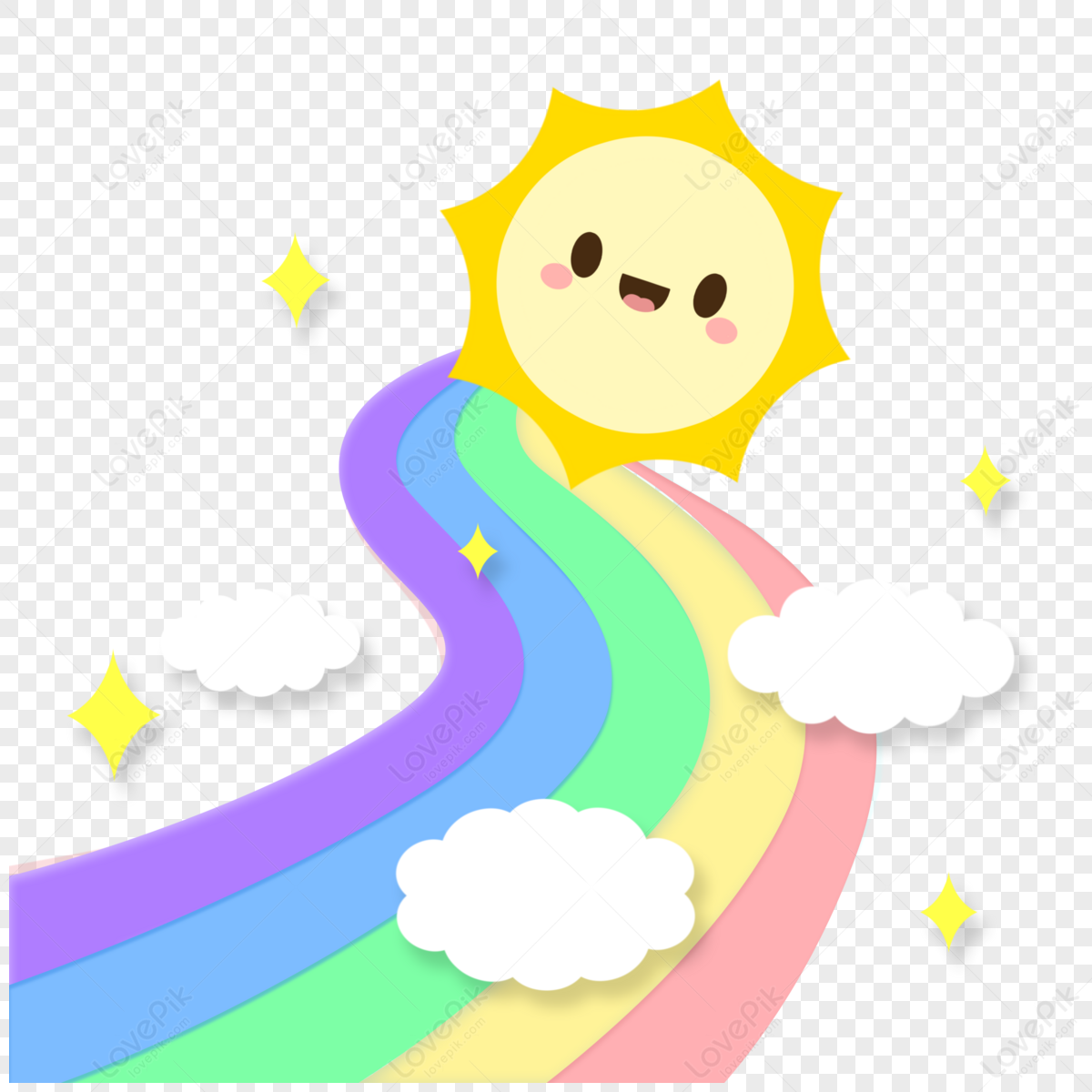 Nastro arcobaleno, cartone animato, modello png