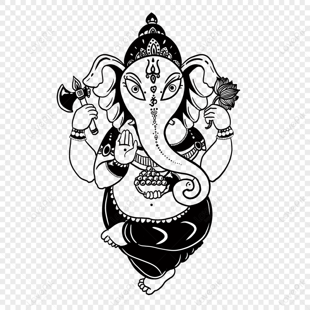 Drawing Cartoon Indian Ganesh Chaturthi Elephant Illustration PNG Images |  EPS Free Download - Pikbest