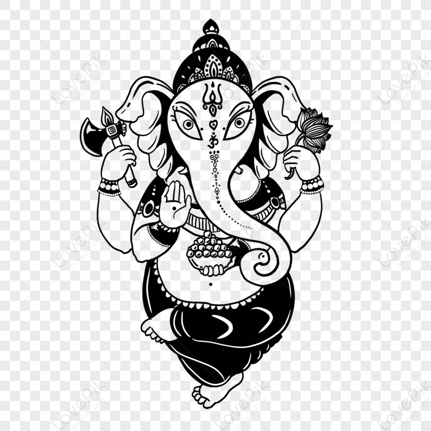 Photo de Dessin Anim Noir Et Blanc Ganesh Chaturthi l phant Dieu