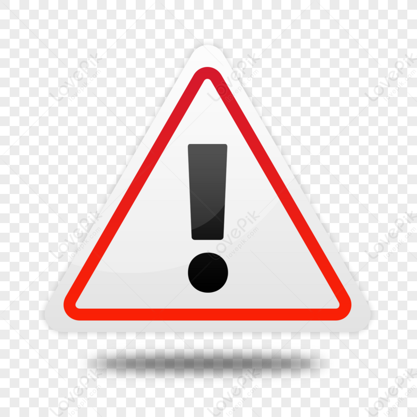 Black Exclamation Mark In Red Frame On White Triangle,warning Signs 