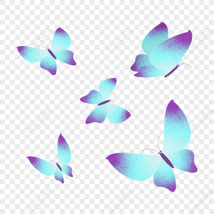 Blue And Purple Butterfly Pop Effects,blue Butterflies,video PNG White ...