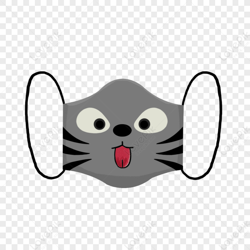 Cartoon Creative Cute Mask Animal Series Illustration Image Cat ...