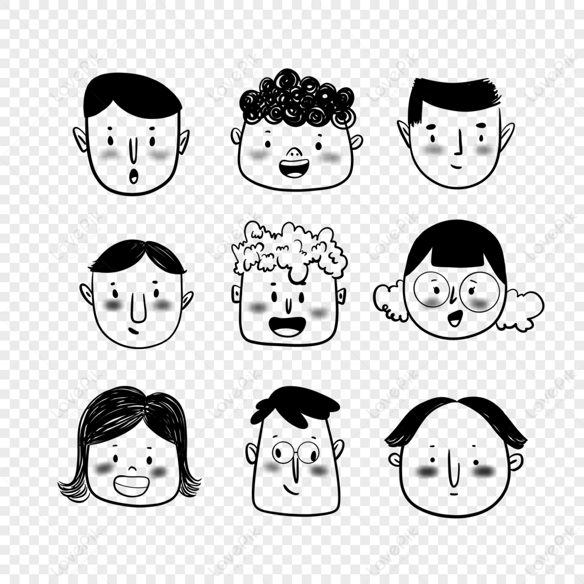 Cartoon Style Character Elements,glass,character Drawing,paint Hand Png 