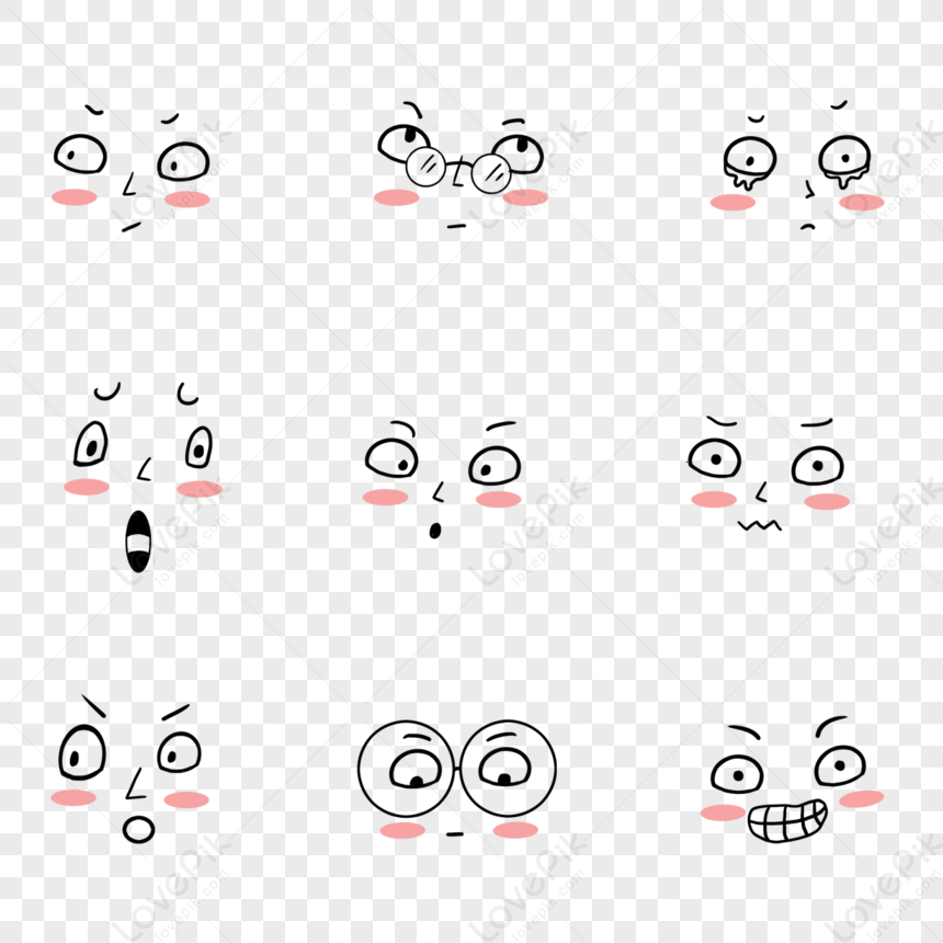 Circle Linear Cartoon Emoji,stunned Expression,meme,adoration PNG Image ...