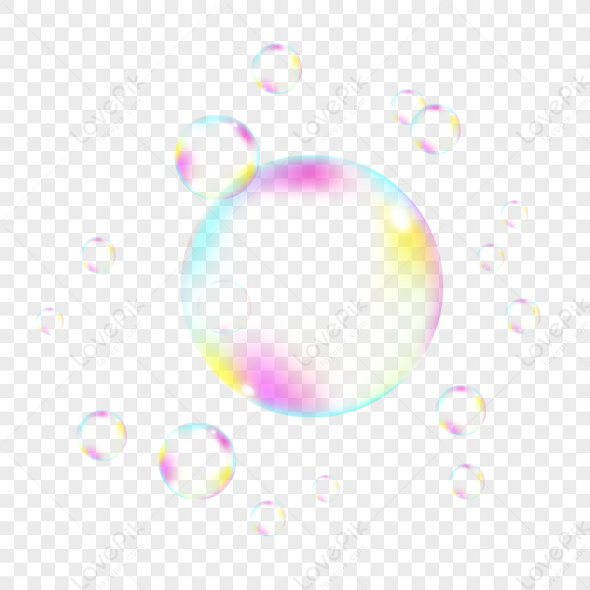 Soap Bubble Hd Transparent, Realistic Colorful Soap Bubbles, Real