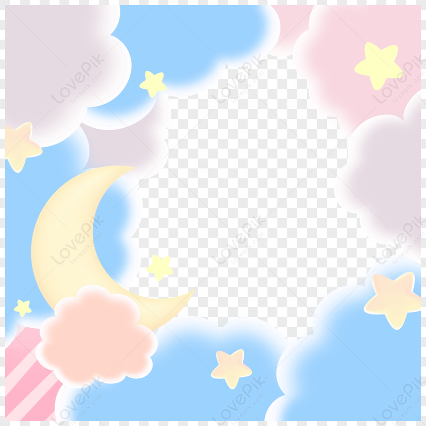 Colorful Cloud Birthday Border,blue,clouds Borders,stars PNG ...