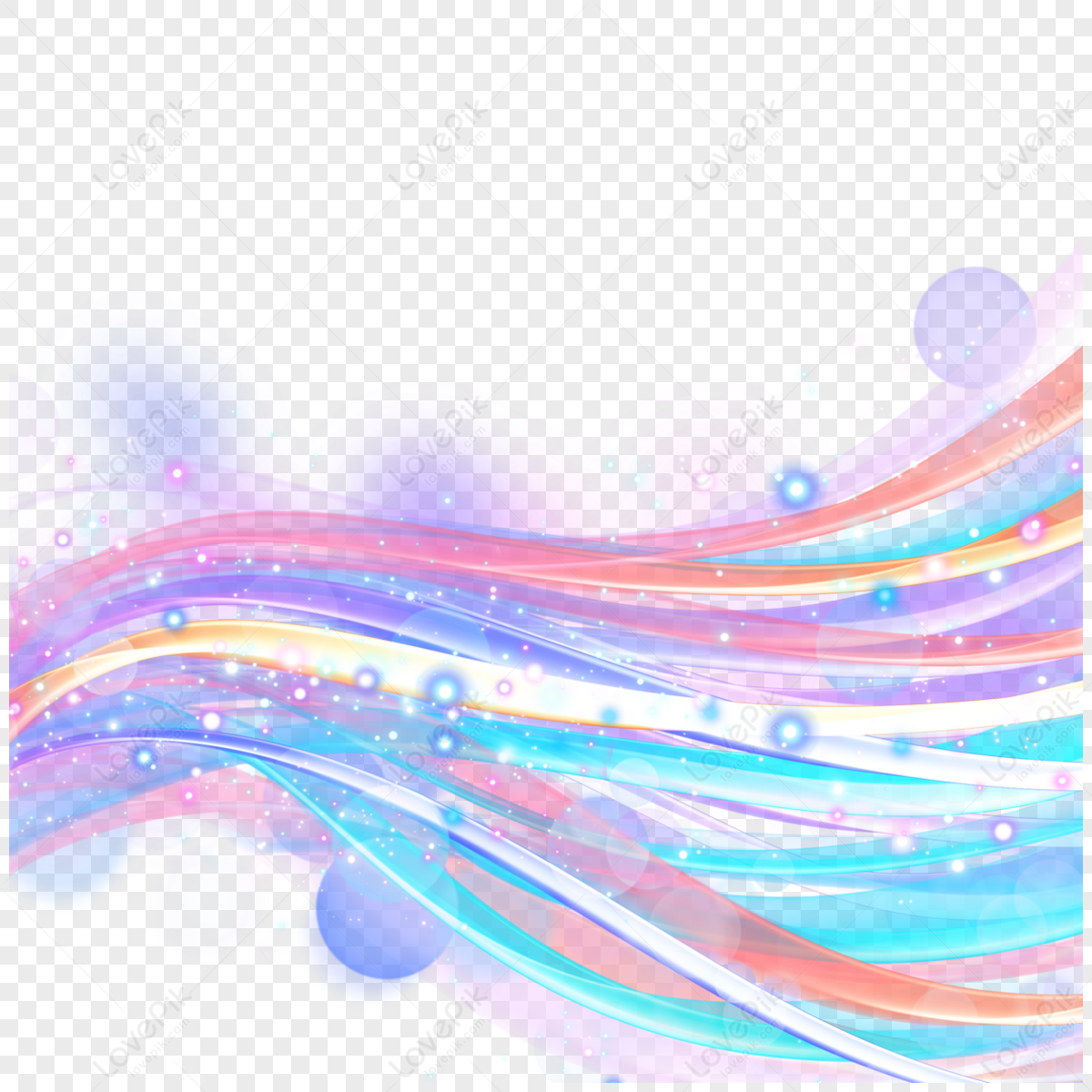 Colorful Wave Line Light Effect,color Lights,cardboard,glow PNG ...