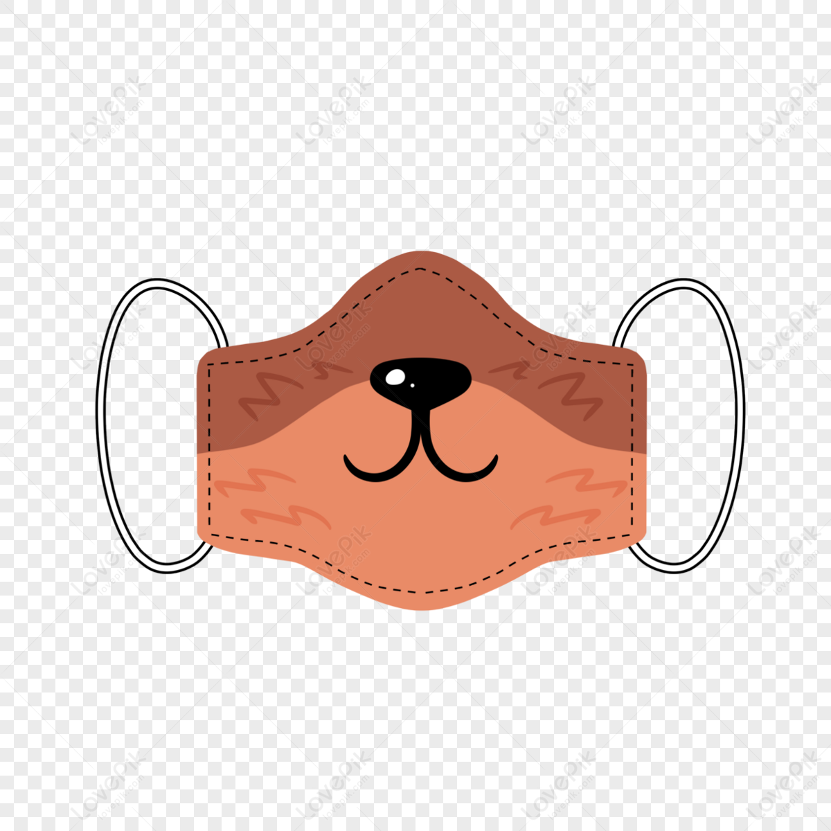 Cute Cartoon Brown Animal Mask,protect,little Bear,hand Painted PNG ...