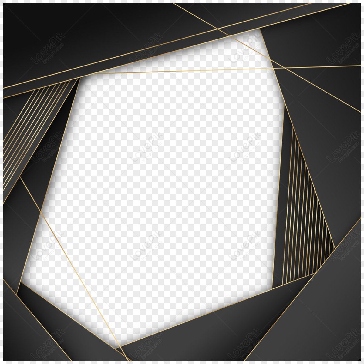 Golden Arrangement Lines Black Abstract Border,poster,cool PNG ...