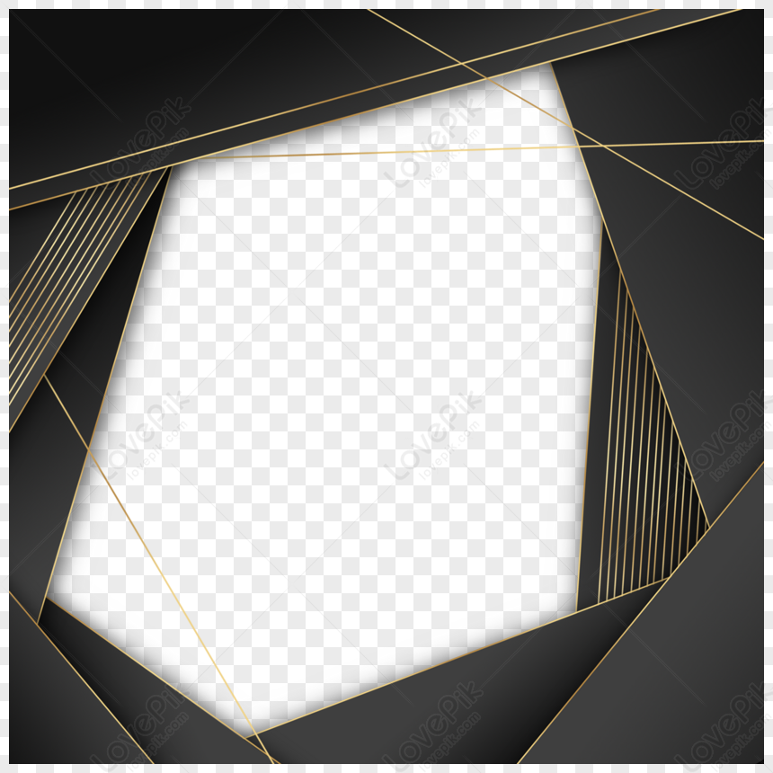 Golden Arrangement Lines Black Abstract Border,poster,cool PNG ...