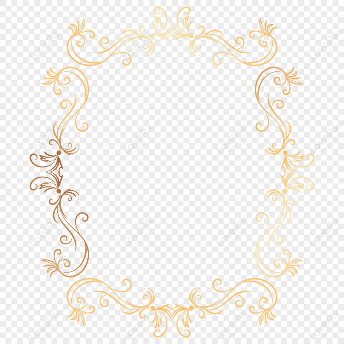 Golden Classic Decorative Pattern Border,picture Frame,golden ...