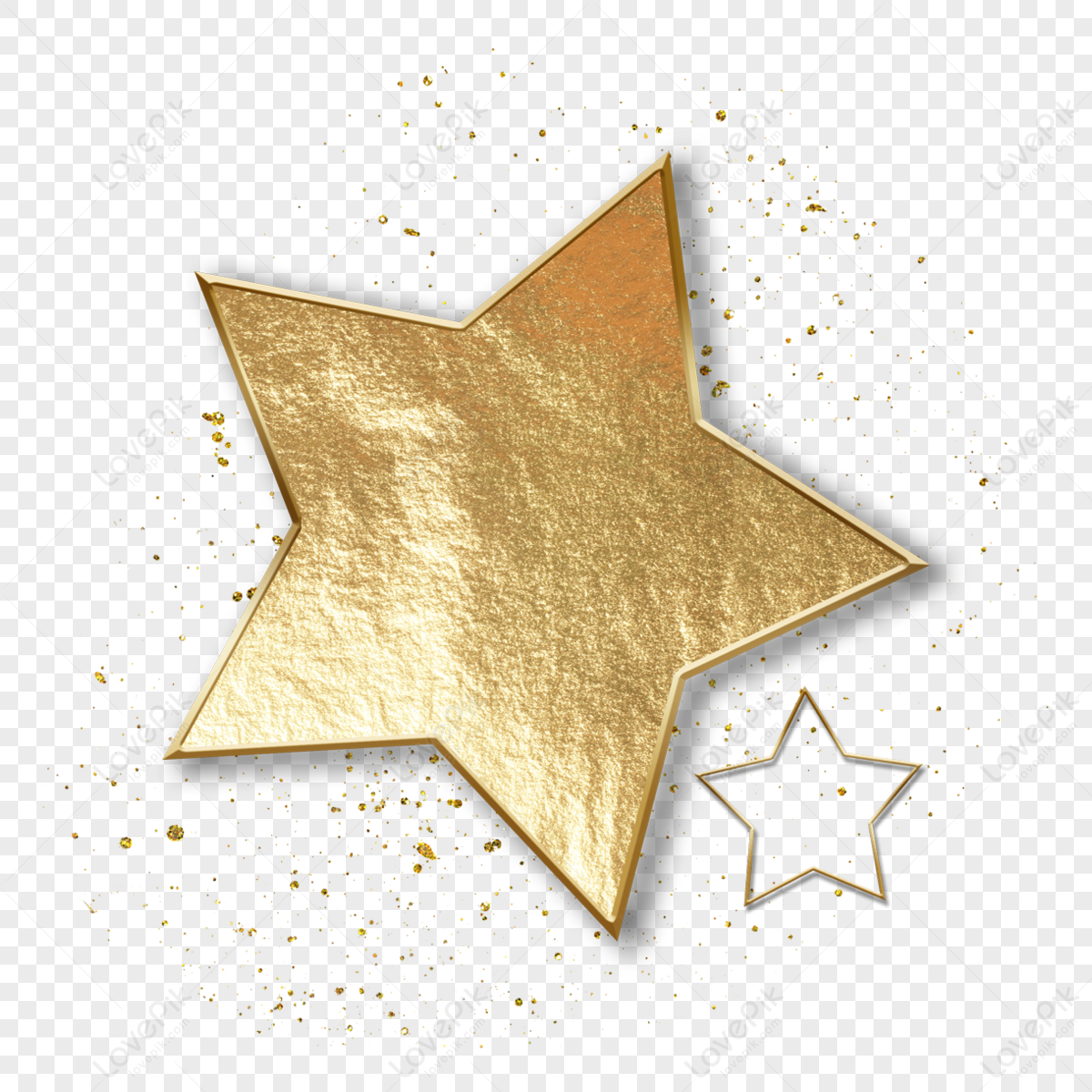 Golden Star Creative Hand Painted Hollow Gold Stars, Stars, Golden