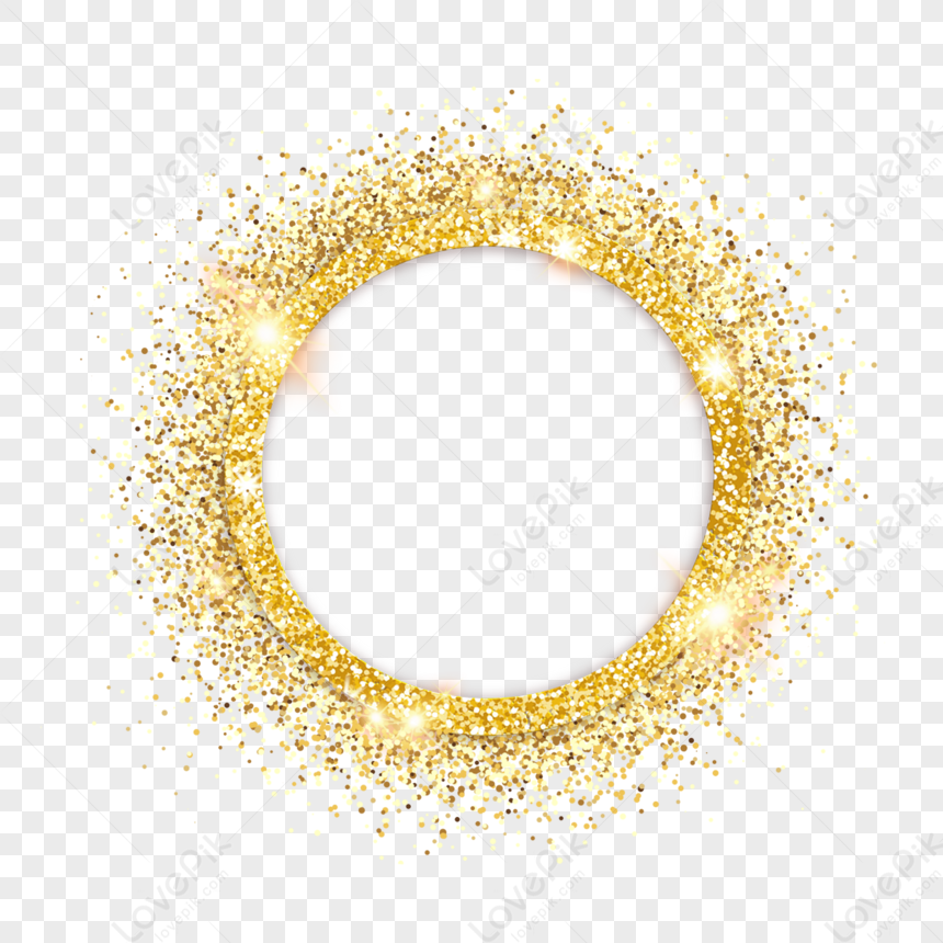 Golden Glitter Sparkle Round Border,frame,gorgeous,shine PNG White ...