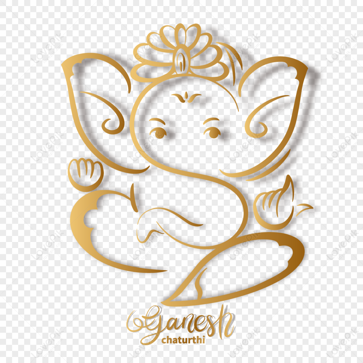 illustration of Lord Ganpati background for Ganesh Chaturthi festival of  India with message meaning My Lord Ganesha png Stock Illustration | Adobe  Stock