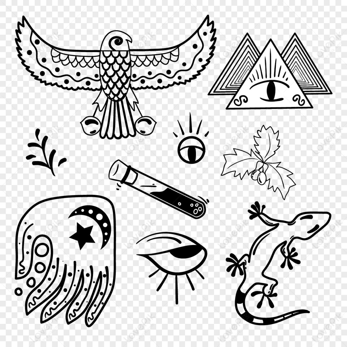 Premade Logo Designs Collection. Black Option. Esoteric Mystic And Floral  Symbols. Tattoo. Part 1. - Crella