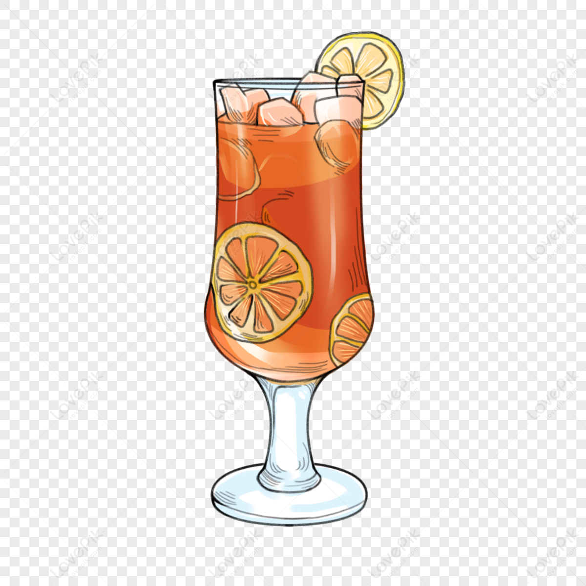 Premium PSD  Ice lemon tea cold beverage isolated image isolated image