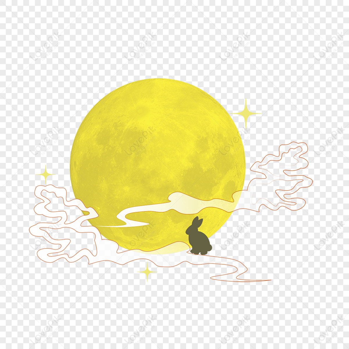 Mid-autumn Festival Moon And Jade Rabbit,xiangyun,moon Rabbits Free PNG