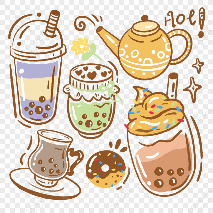 Teapot With A Straw, Pot Tea, Iced Tea, Tea Cups PNG Transparent