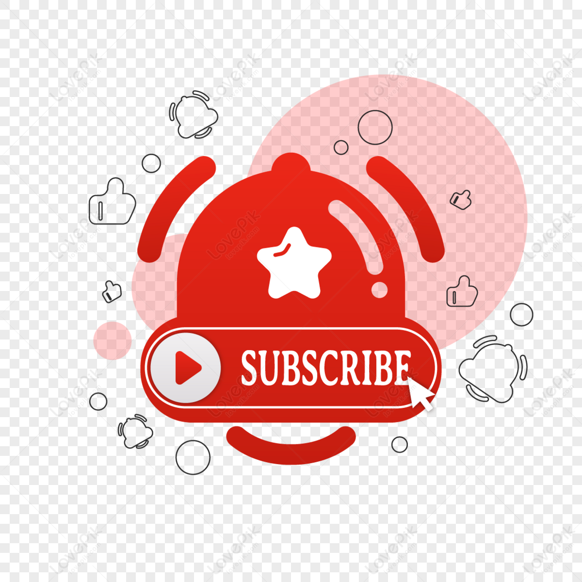 HD Youtube White & Red Glitter Subscribe Button Logo PNG | Citypng