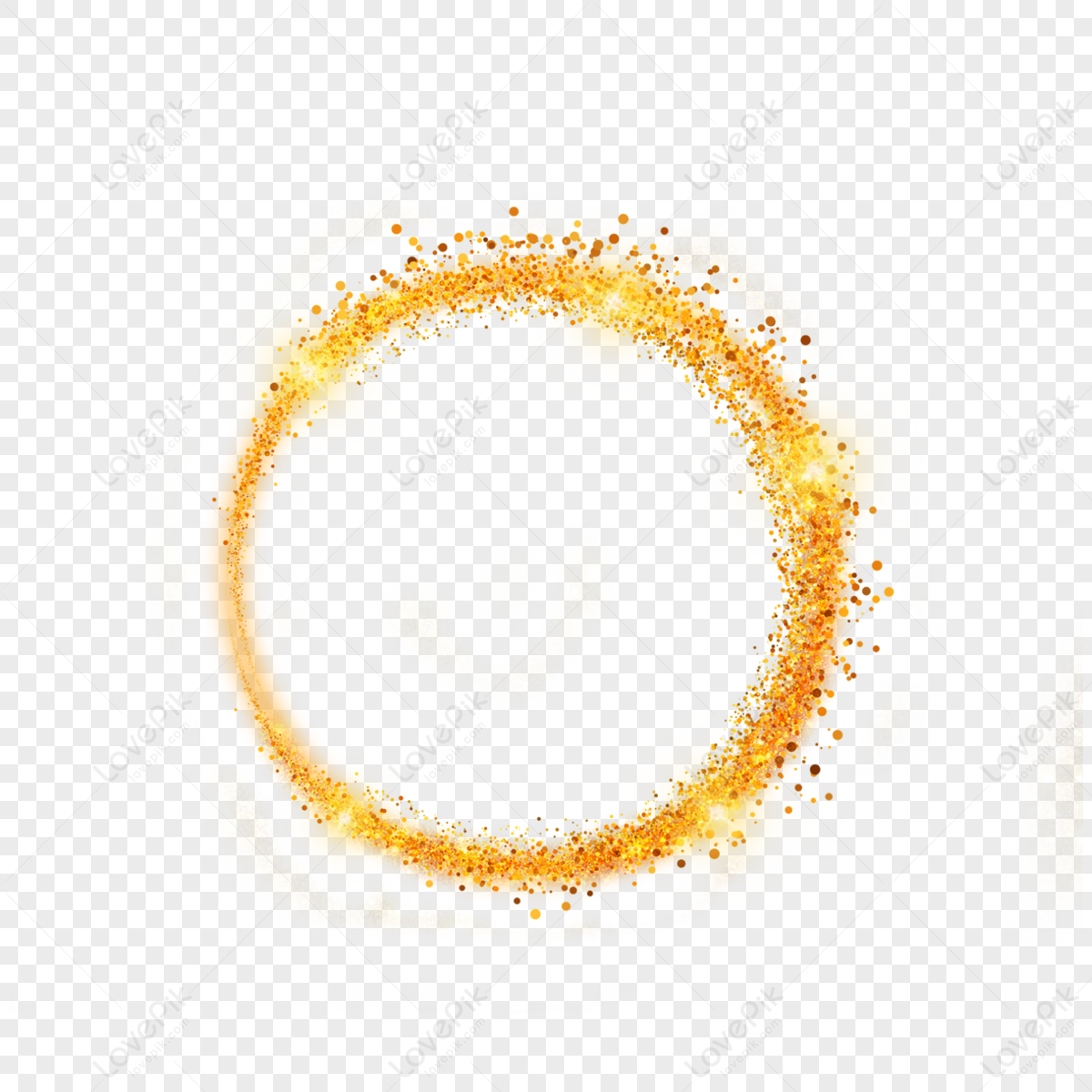 Ring Shaped Glitter Golden Grainy Abstract Border,frame,shining PNG ...