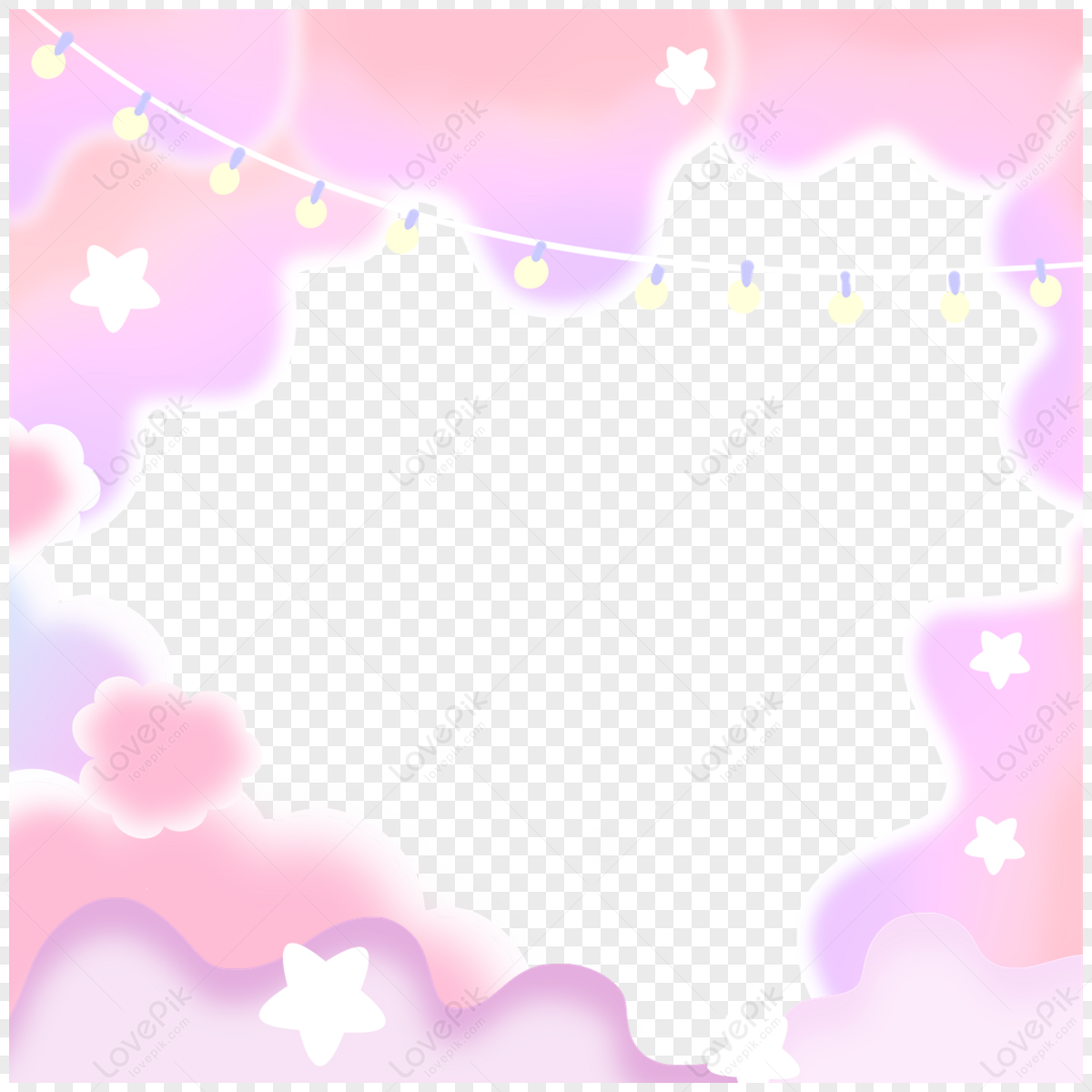 Pink Cloud Frame PNG Images With Transparent Background | Free Download ...