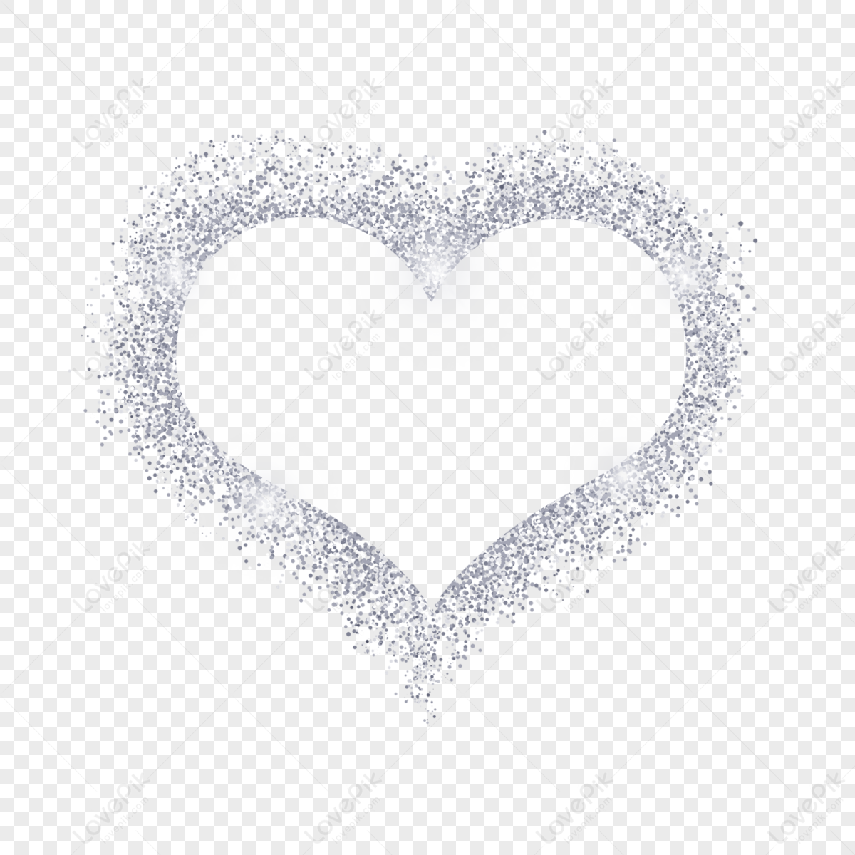 Silver Metal Heart Shape Vector Illustration Royalty Free SVG