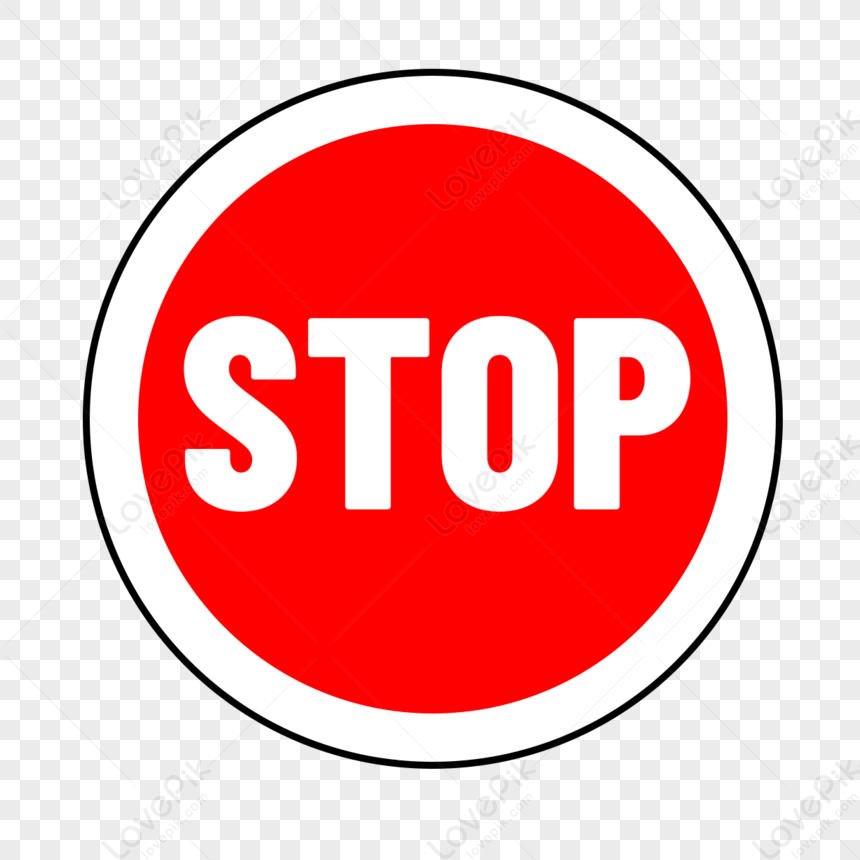 White Border And Stop Traffic Sign On Red Circle,red Round,frame PNG ...