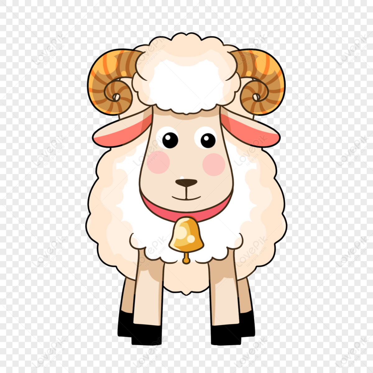 White Cartoon Style Goat,anime,india,celebration PNG Image Free ...